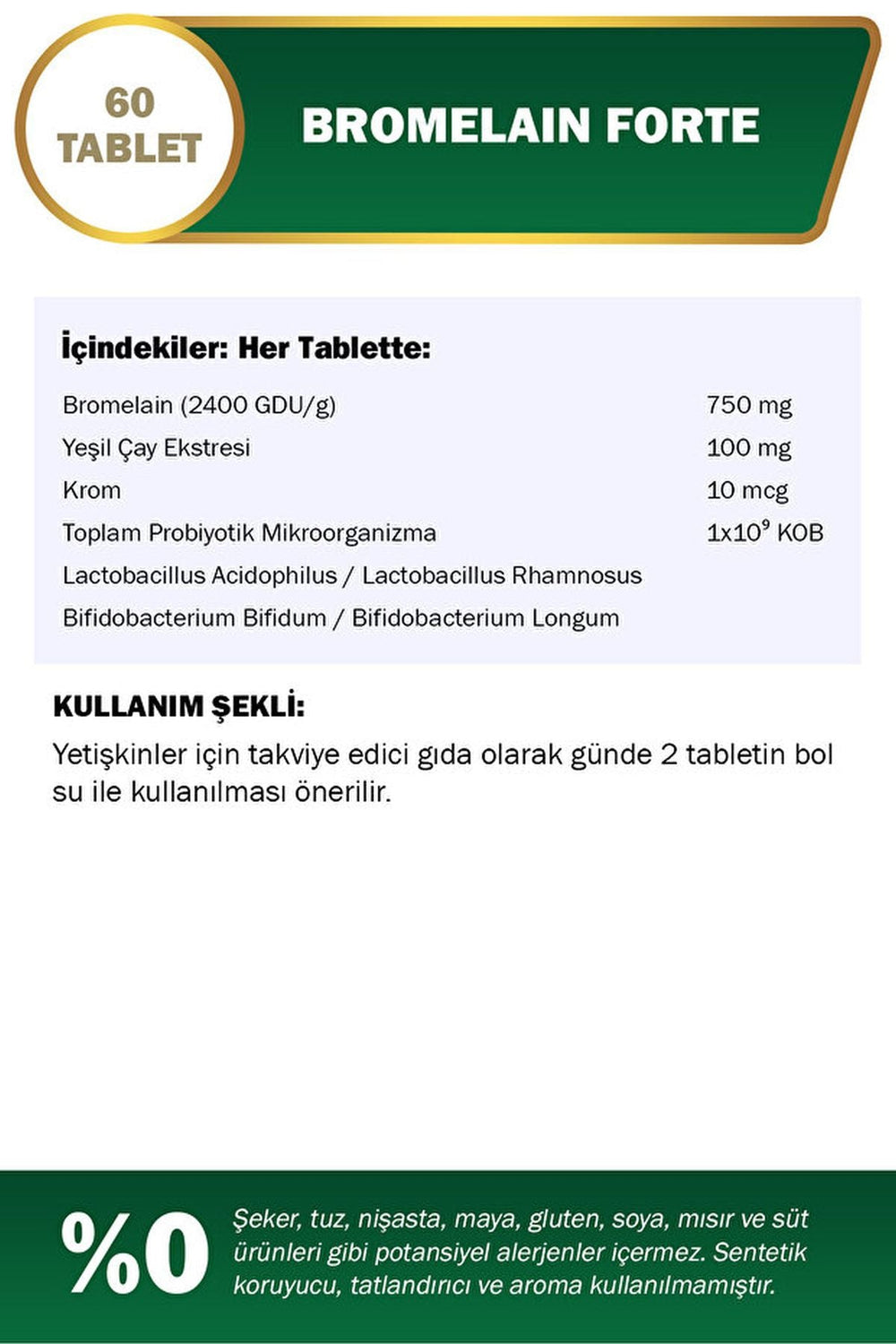 Nutraxin Bromelain Forte 750 mg 60 Tablet
