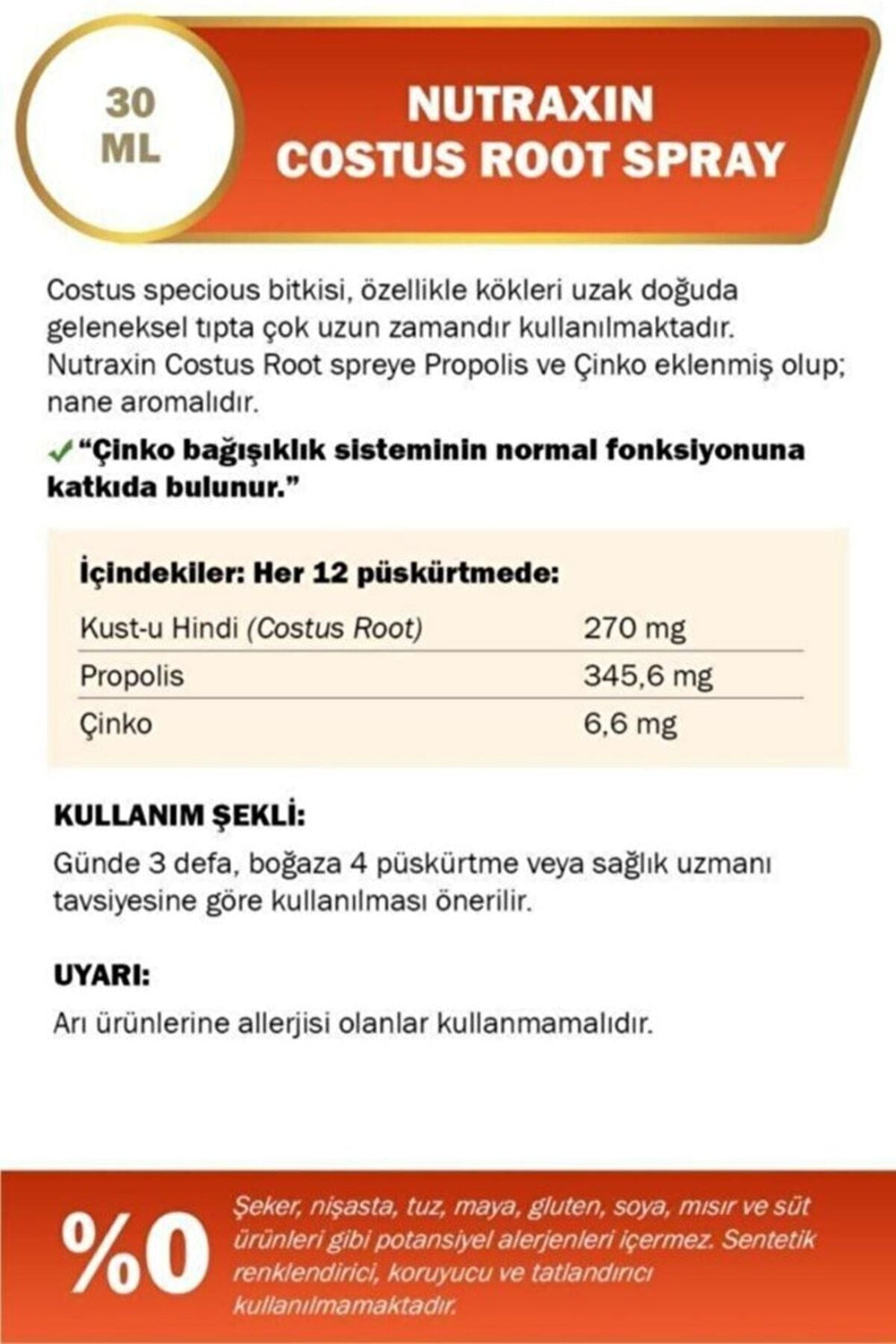 Nutraxin Costus Root 30 ml