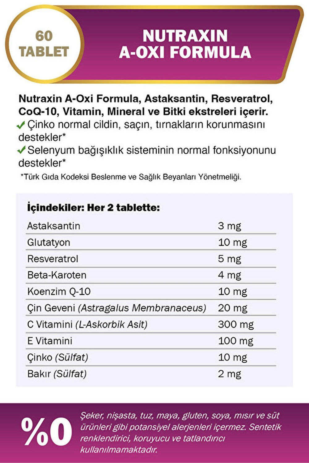 Nutraxin Glutathione + Resveratrol 60 Tablet