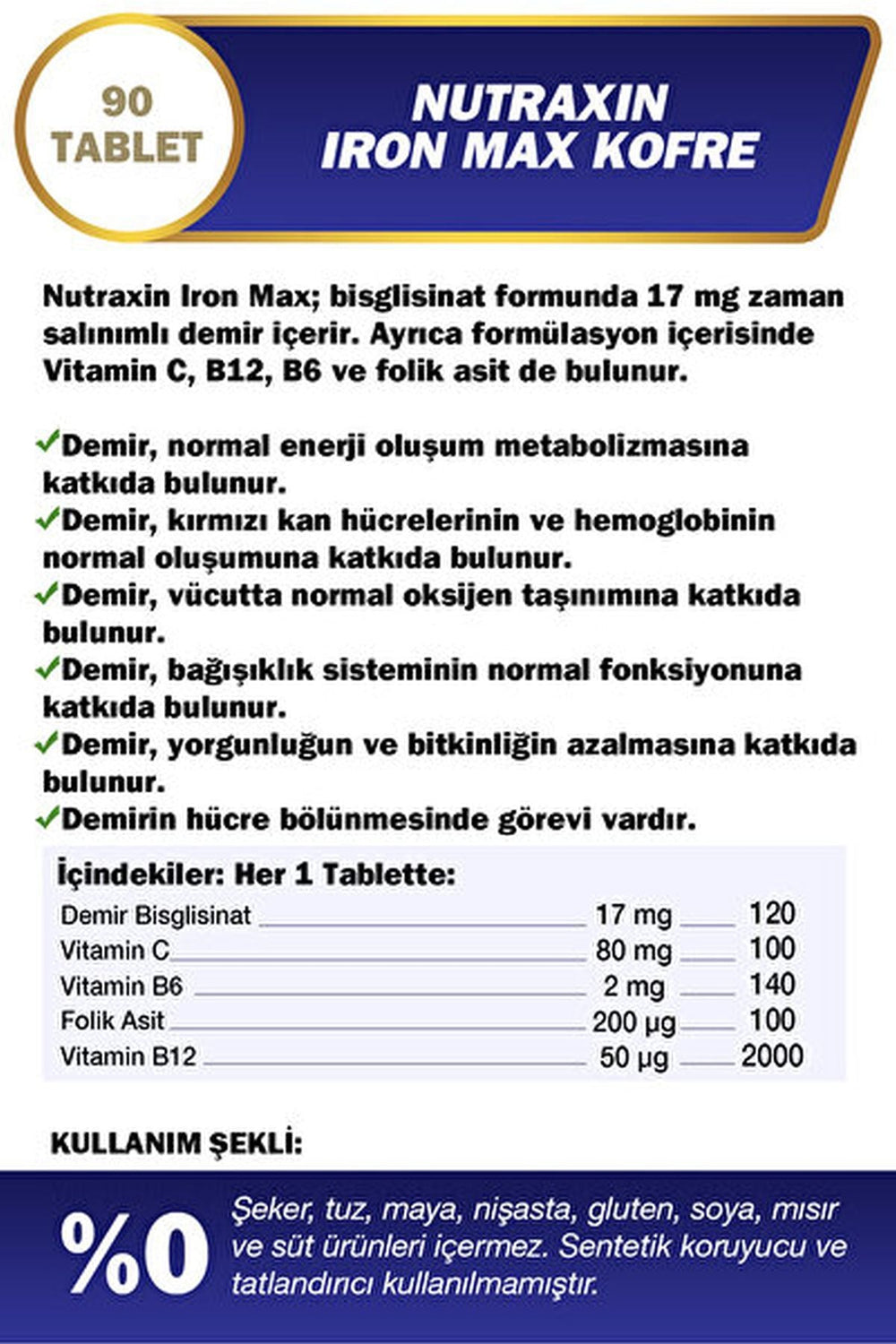 Nutraxin Iron Max 17 mg 30 Tablet