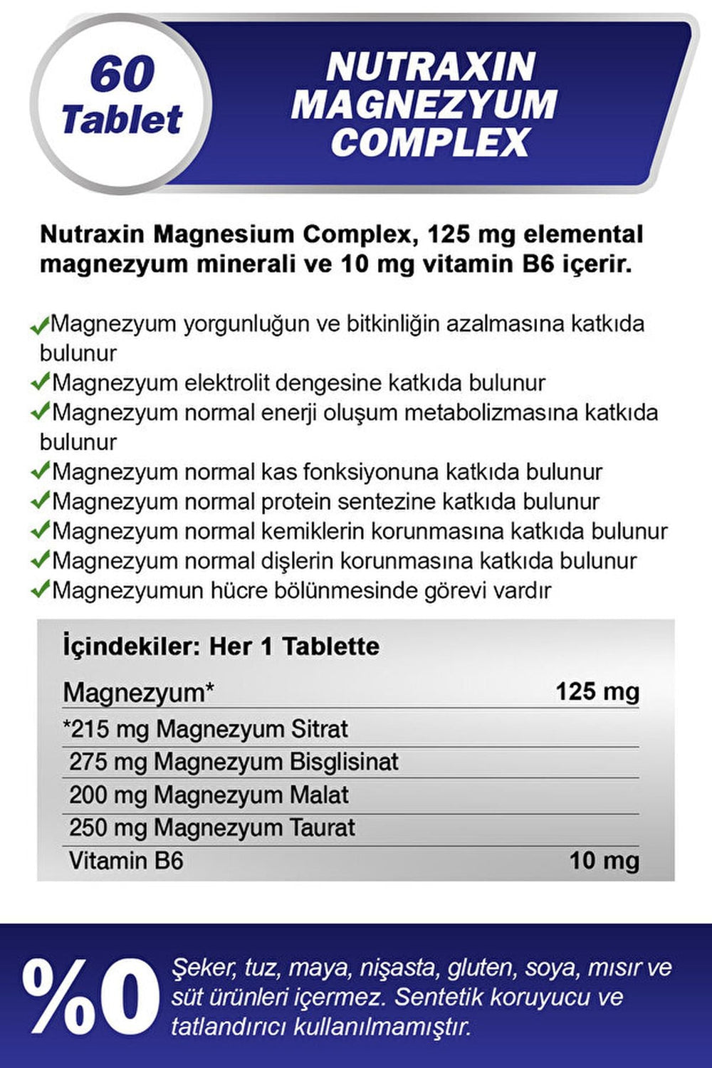 Nutraxin Magnesium Complex 60 Tablet