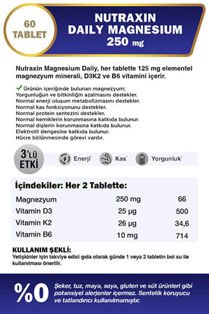 Nutraxin Magnesium Daily 250 mg 60 Tablet