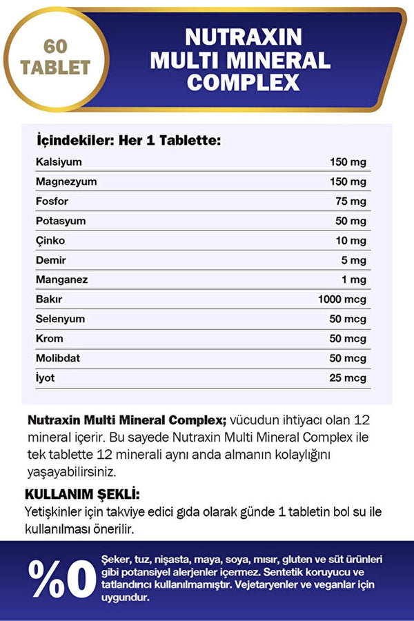 Nutraxin Multi Mineral Complex 60 Tablet