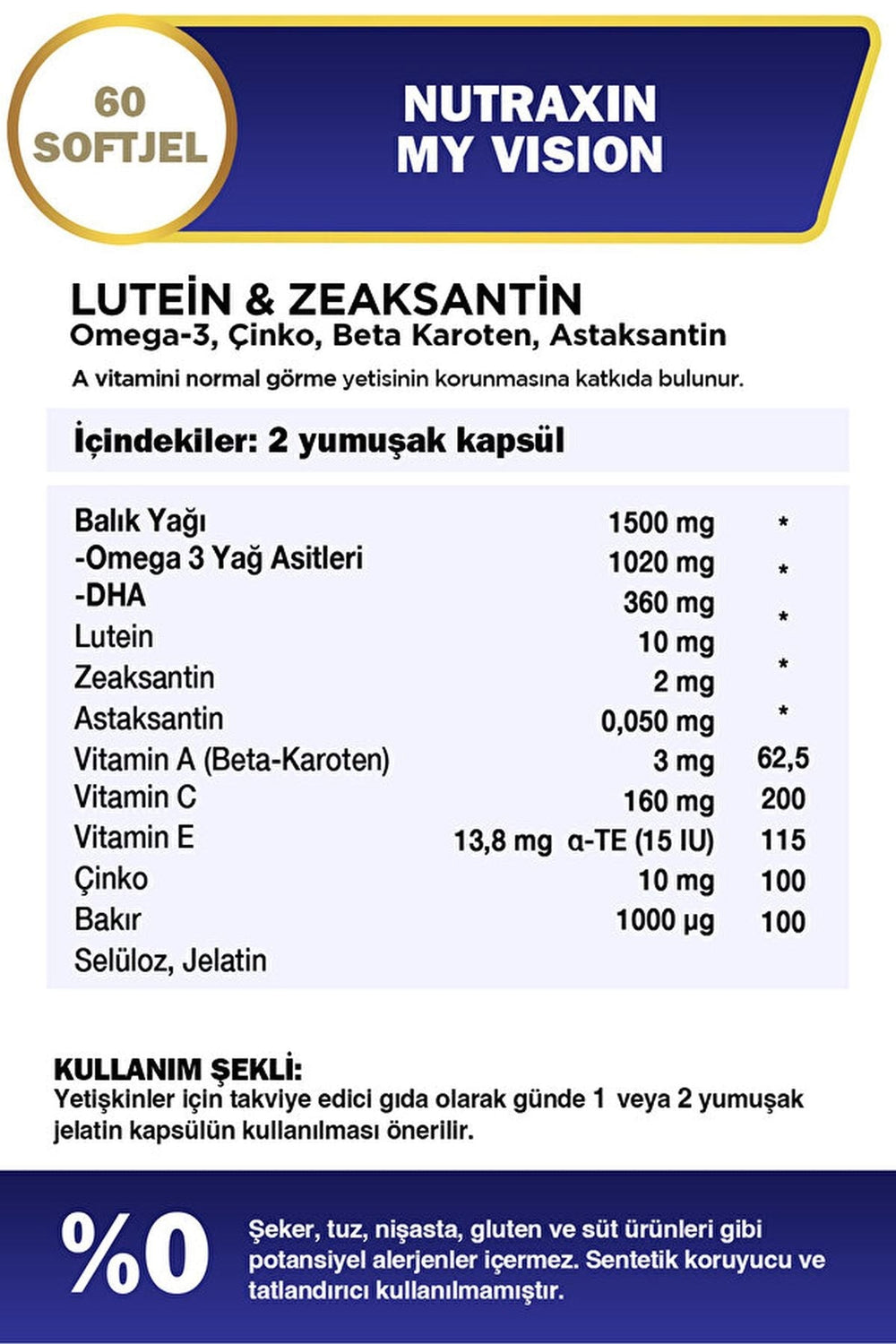 Nutraxin My Vision 60 Soft Jel