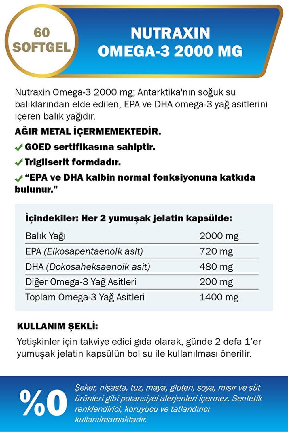 Nutraxin Omega-3 + CoQ-10 60 Soft Jel