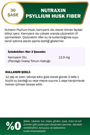 Nutraxin Psyllium Husk Fiber 30 Saşe