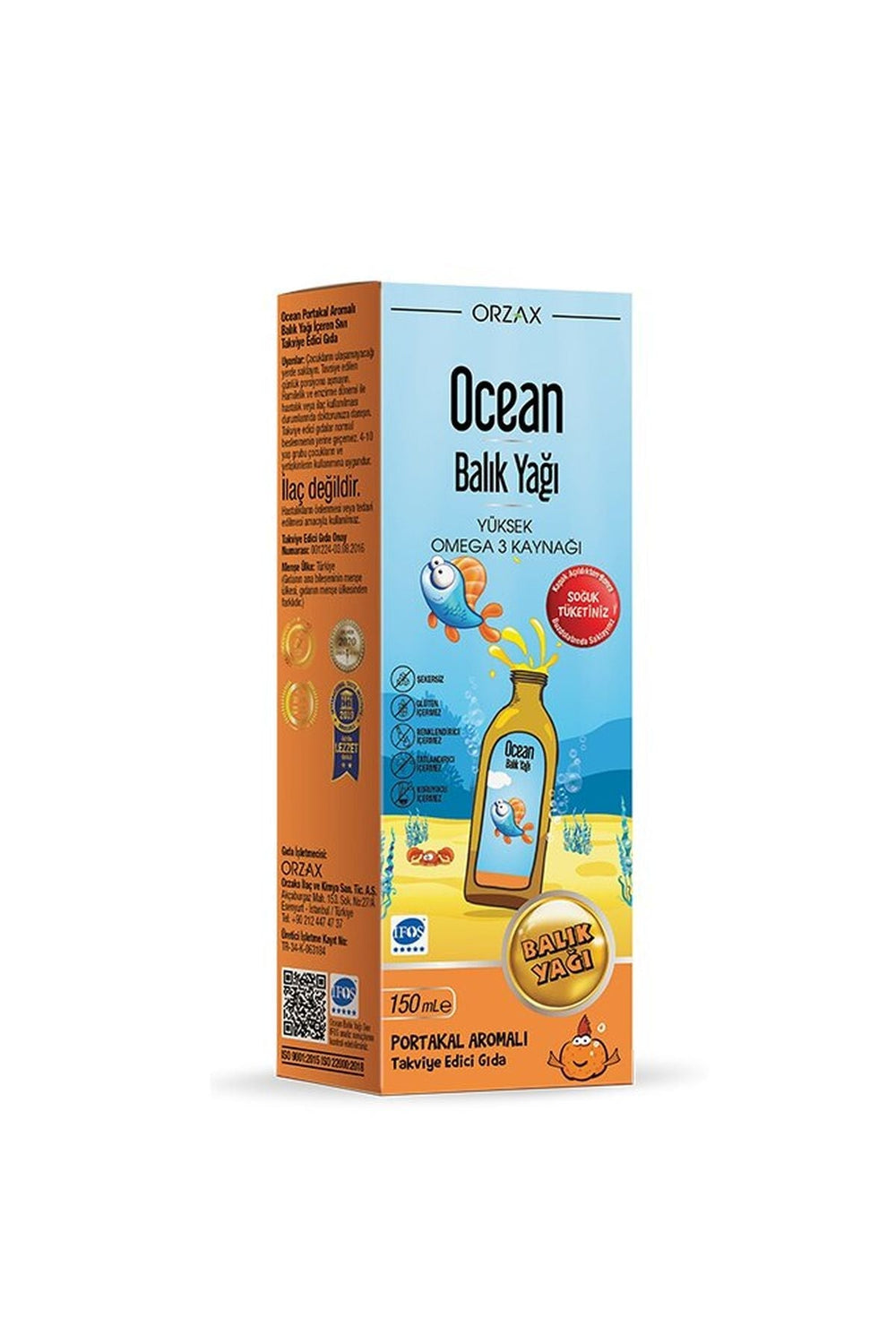Orzax Ocean Balık Yağı Portakal Aromalı 150 ml