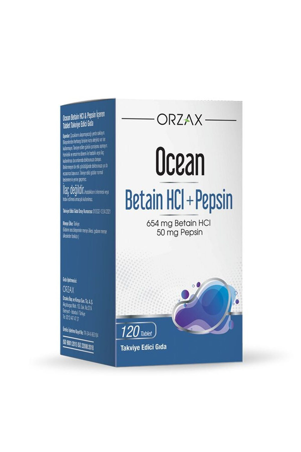 Orzax Ocean Betain HCI + Pepsin 120 Tablet