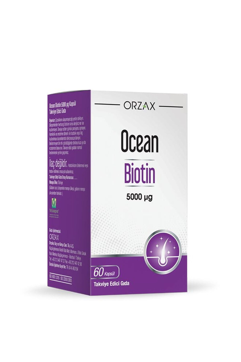 Orzax Ocean Biotin Takviyesi 5000 mcg 60 Kapsül