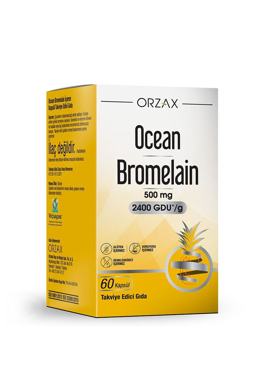 Orzax Ocean Bromelain 500 mg 60 Kapsül