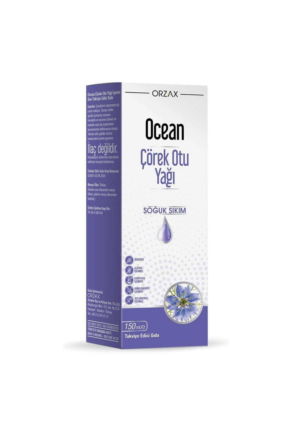 Orzax Ocean Çörek Otu Yağı 4600 mg 150 ml