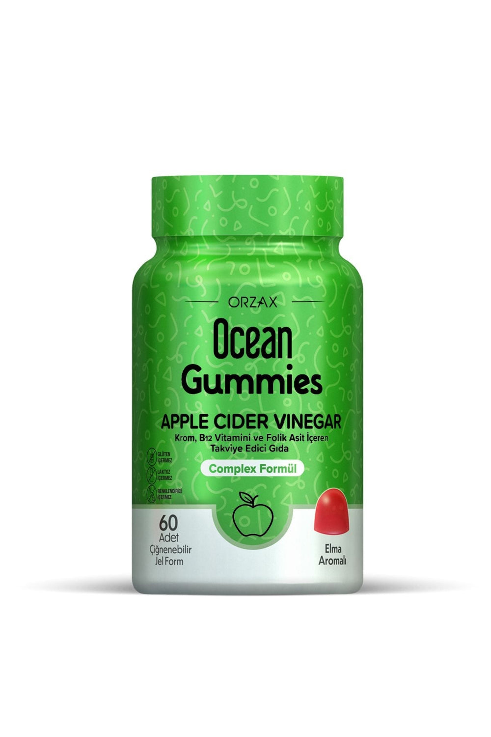 Orzax Ocean Gummies Apple Cider 60 Çiğnenebilir Form