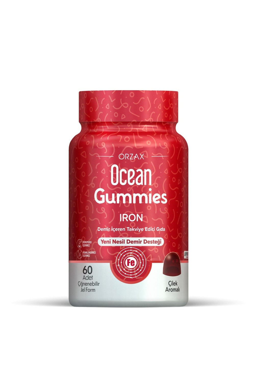Orzax Ocean Gummies Iron 17 mg 60 Çiğnenebilir Form