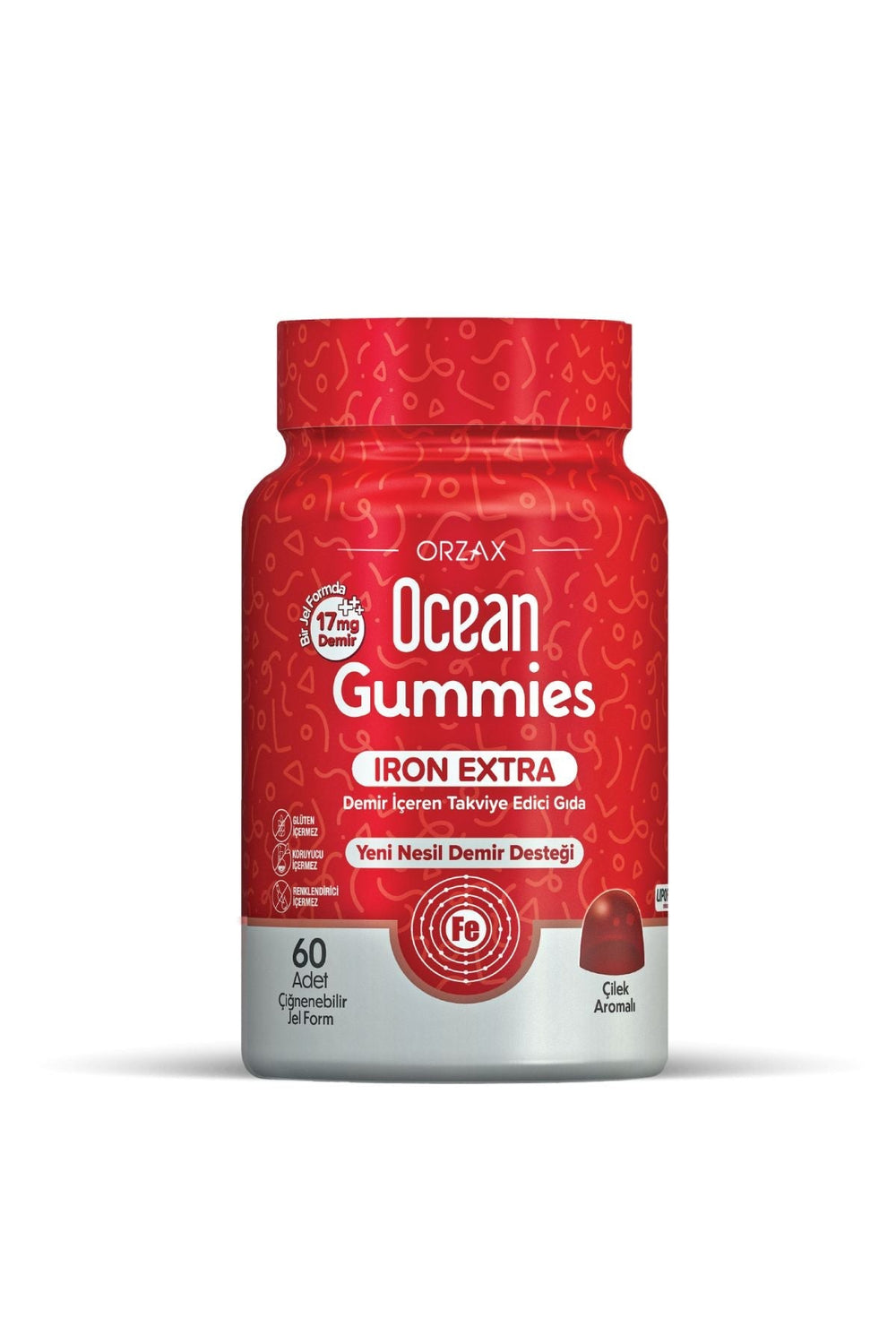 Orzax Ocean Gummies Iron Extra 17 mg 60 Çiğnenebilir Form