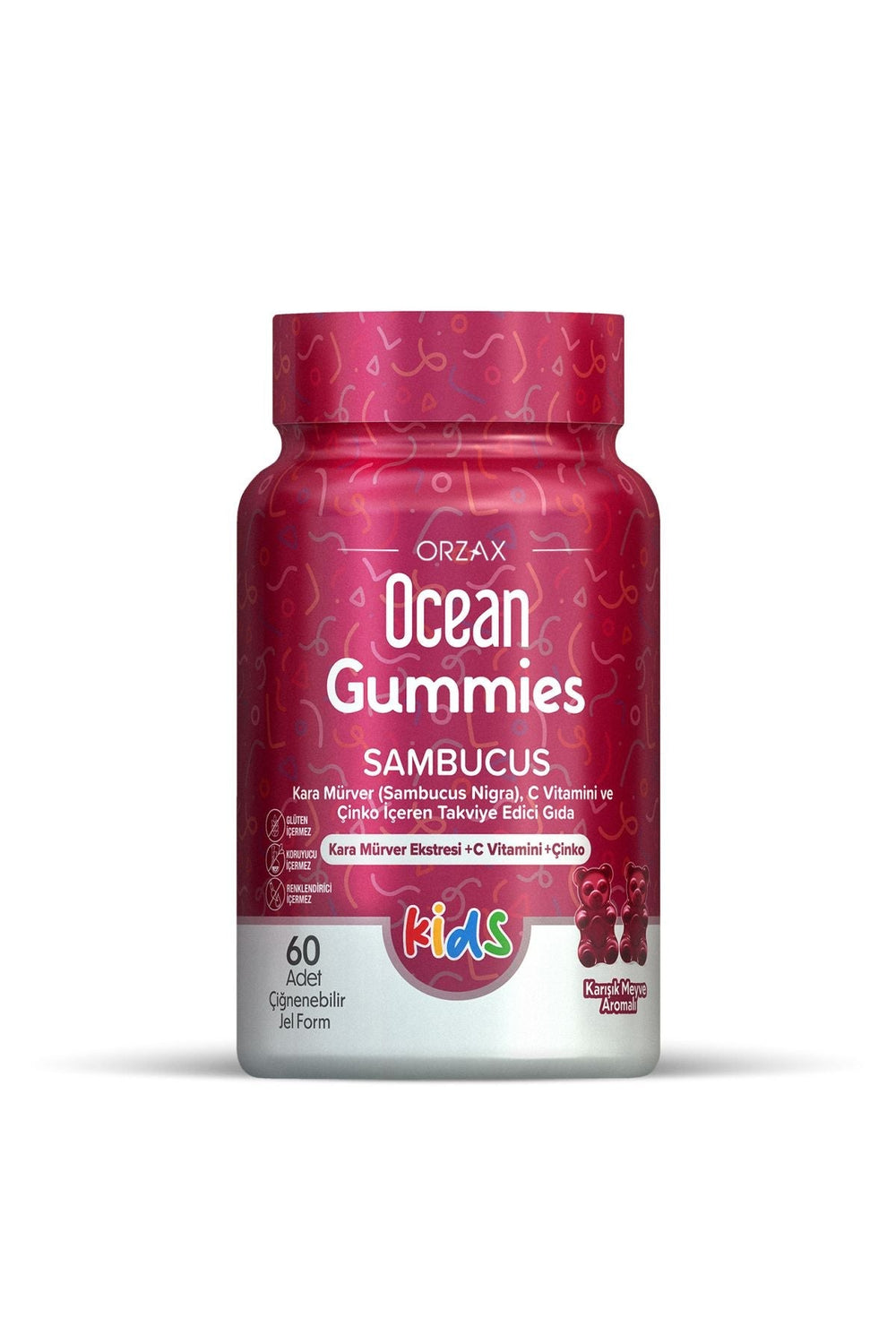 Orzax Ocean Gummies Sambucus Kids 60 Çiğnenebilir Form
