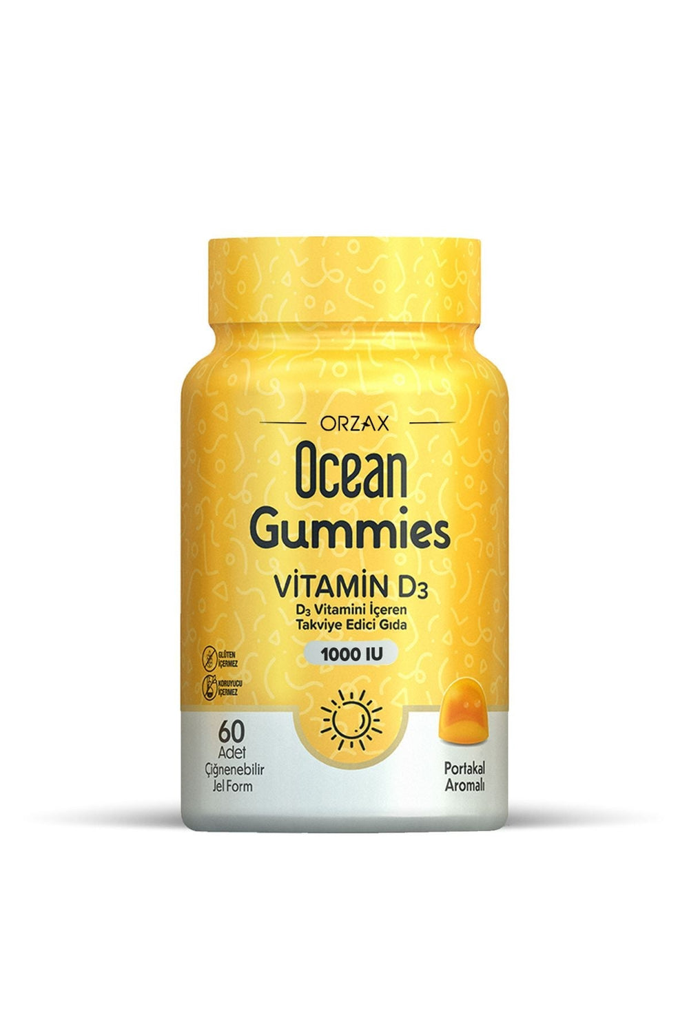 Orzax Ocean Gummies Vitamin D3 1000 IU 60 Çiğnenebilir Form