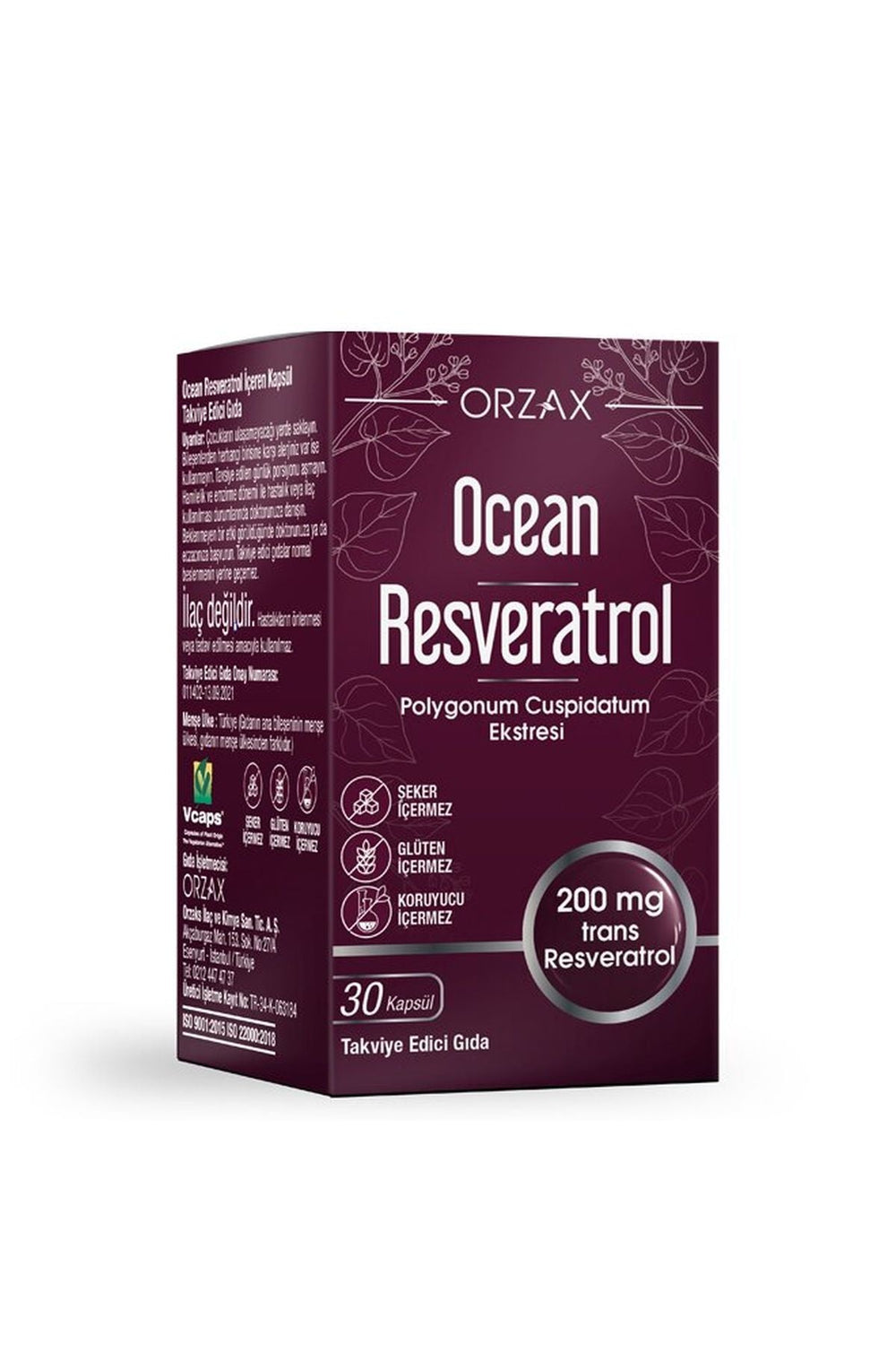 Orzax Ocean Resveratrol 200 mg 30 Kapsül