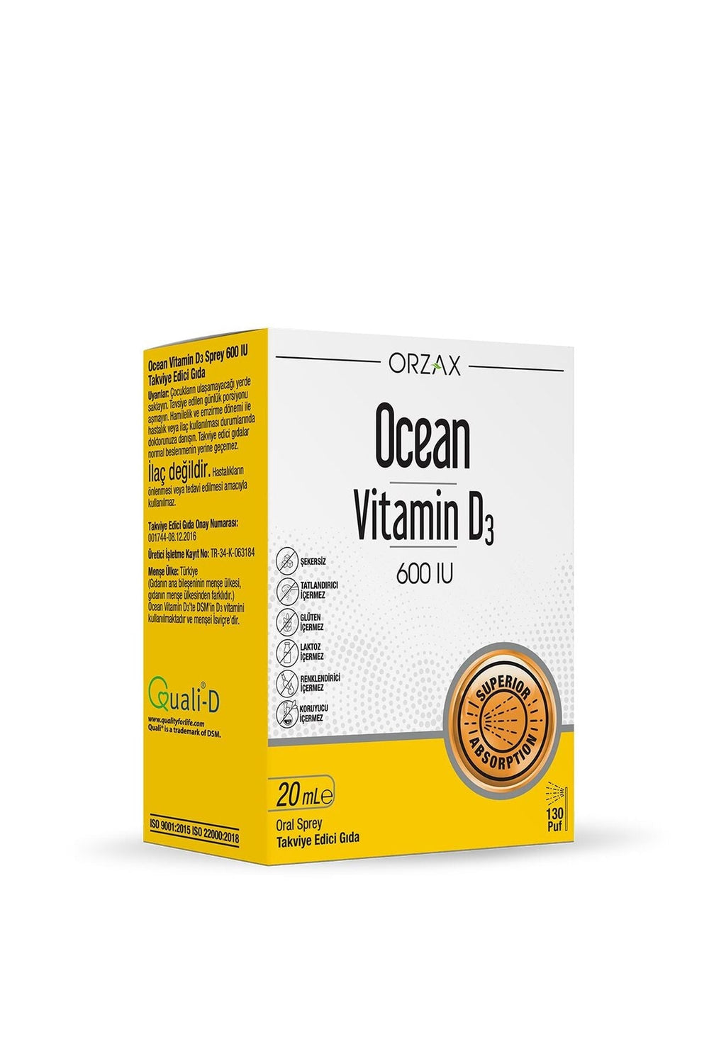 Orzax Ocean Vitamin D3 600 IU 20 ml