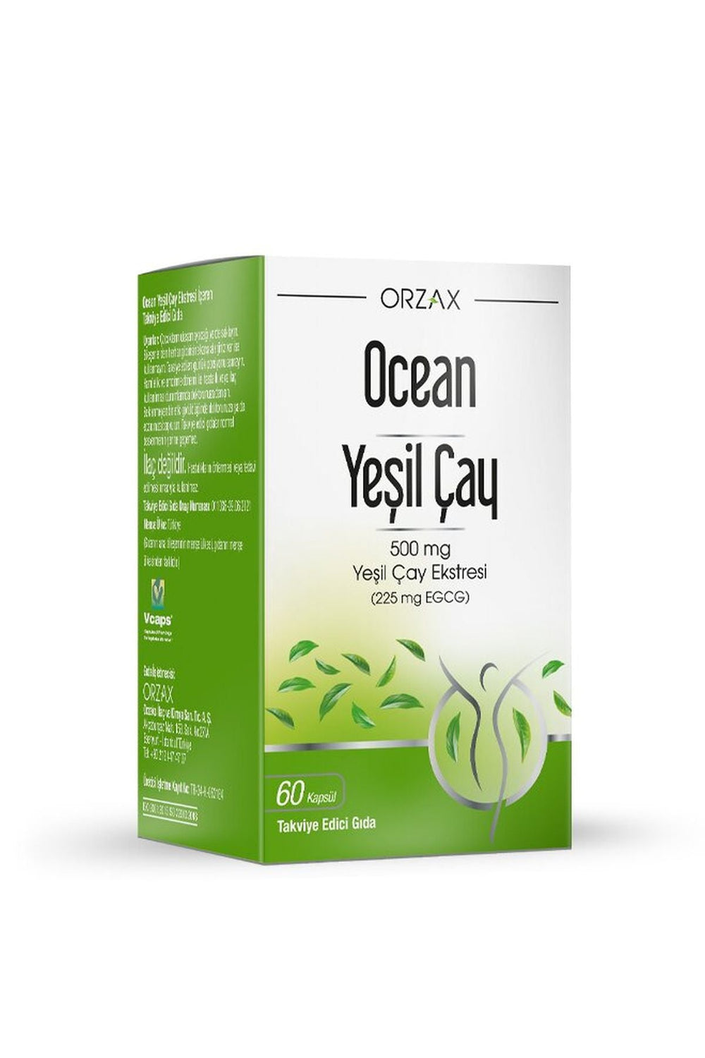 Orzax Ocean Yeşil Çay 500 mg 60 Kapsül