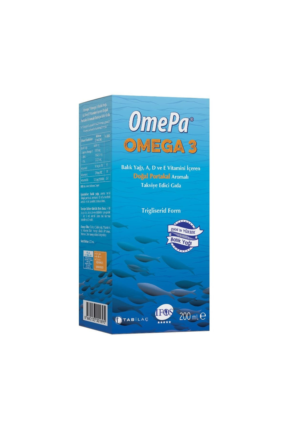 OmePa Omega-3 Balık Yağı Doğal Portakal Aromalı 200 ml