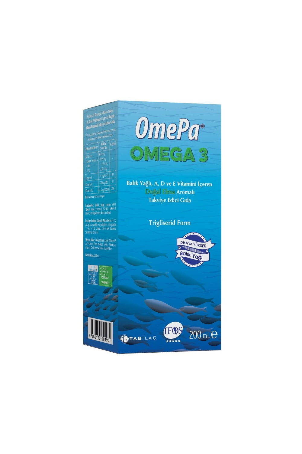 OmePa Omega-3 Balık Yağı Elma Aromalı 200 ml