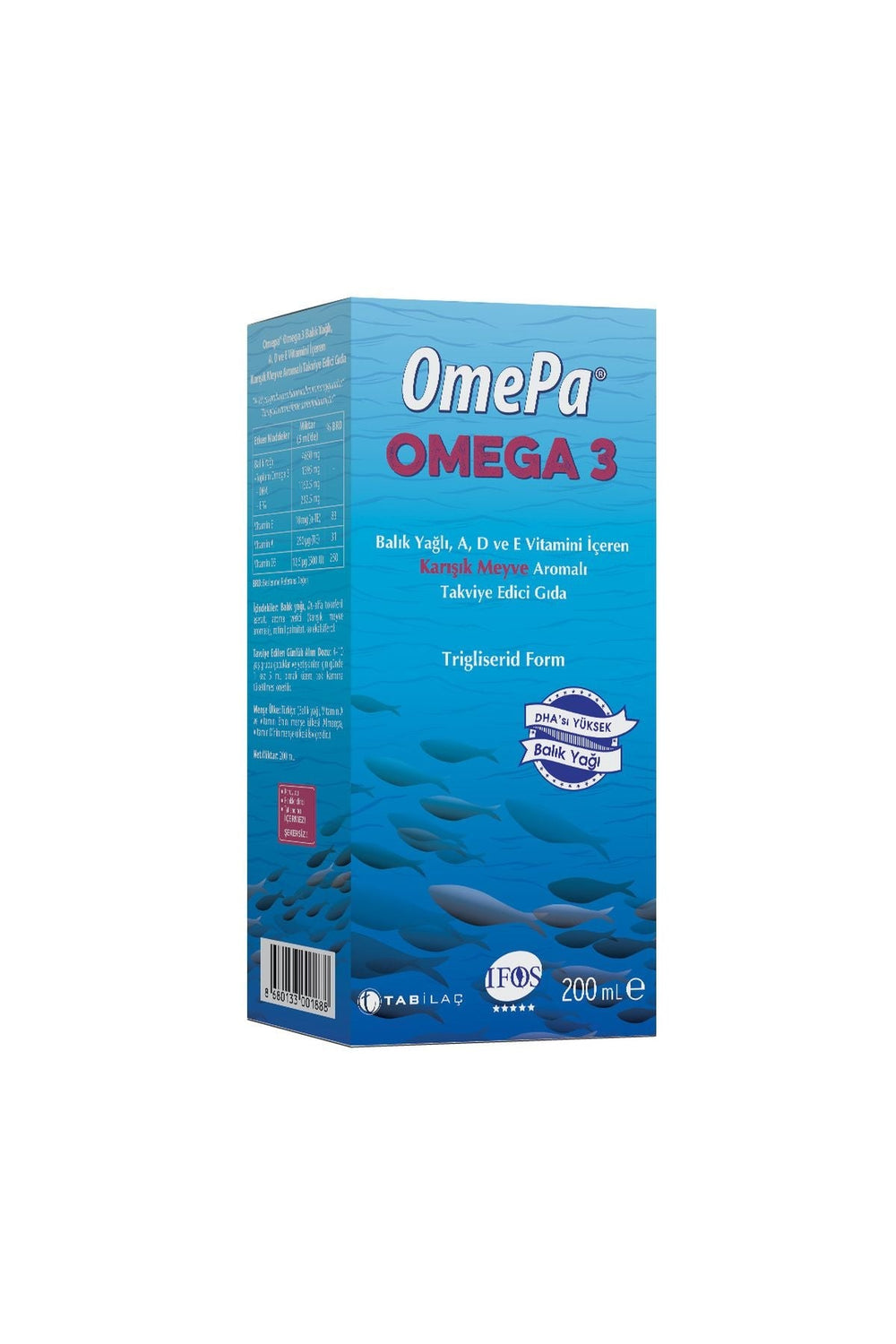 OmePa Omega-3 Balık Yağı Karışık Meyve Aromalı 200 ml
