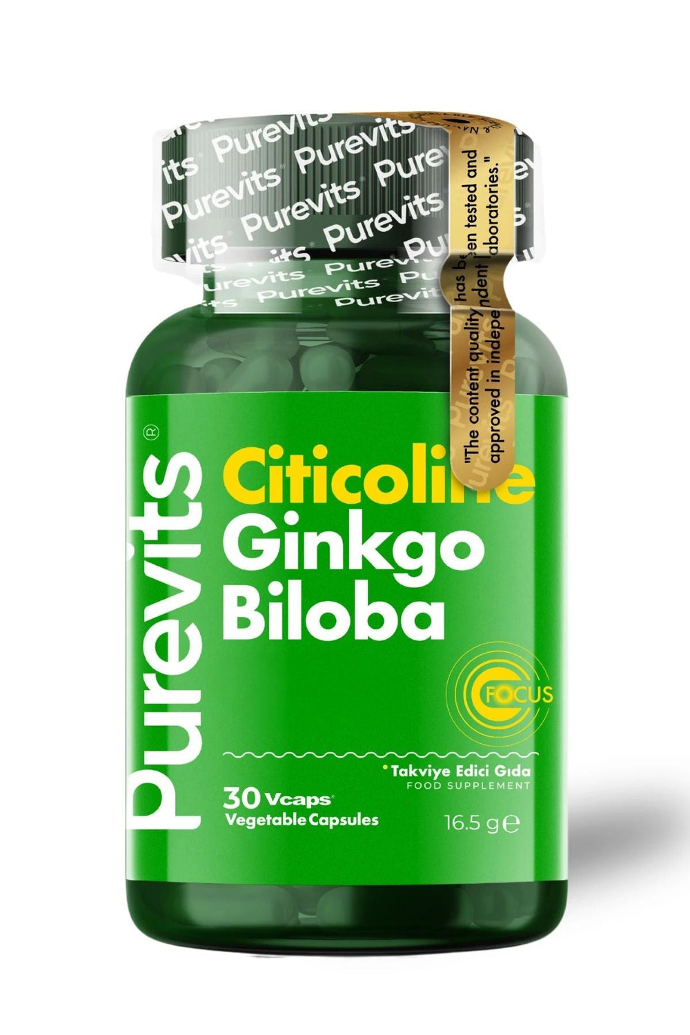 Purevits Ginkgo Biloba Citicoline + Focus 30 Kapsül