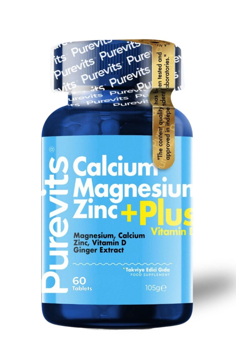 Purevits Kalsiyum-Magnezyum-Çinko-Vitamin D Plus 60 Tablet