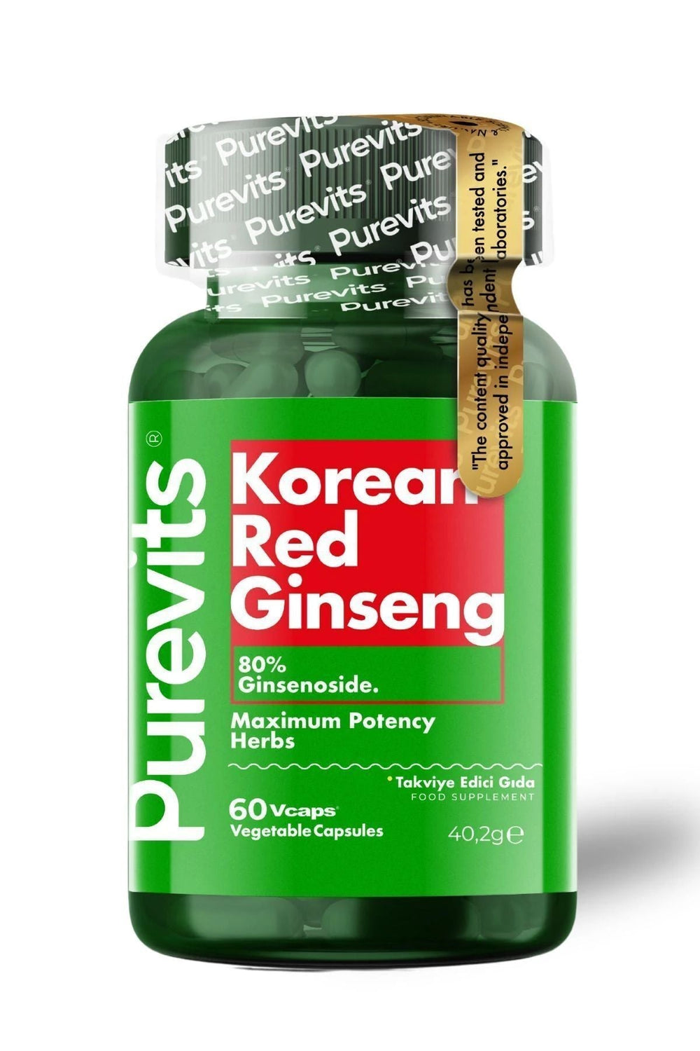 Purevits Kırmızı Kore Ginseng 500 mg 60 Kapsül