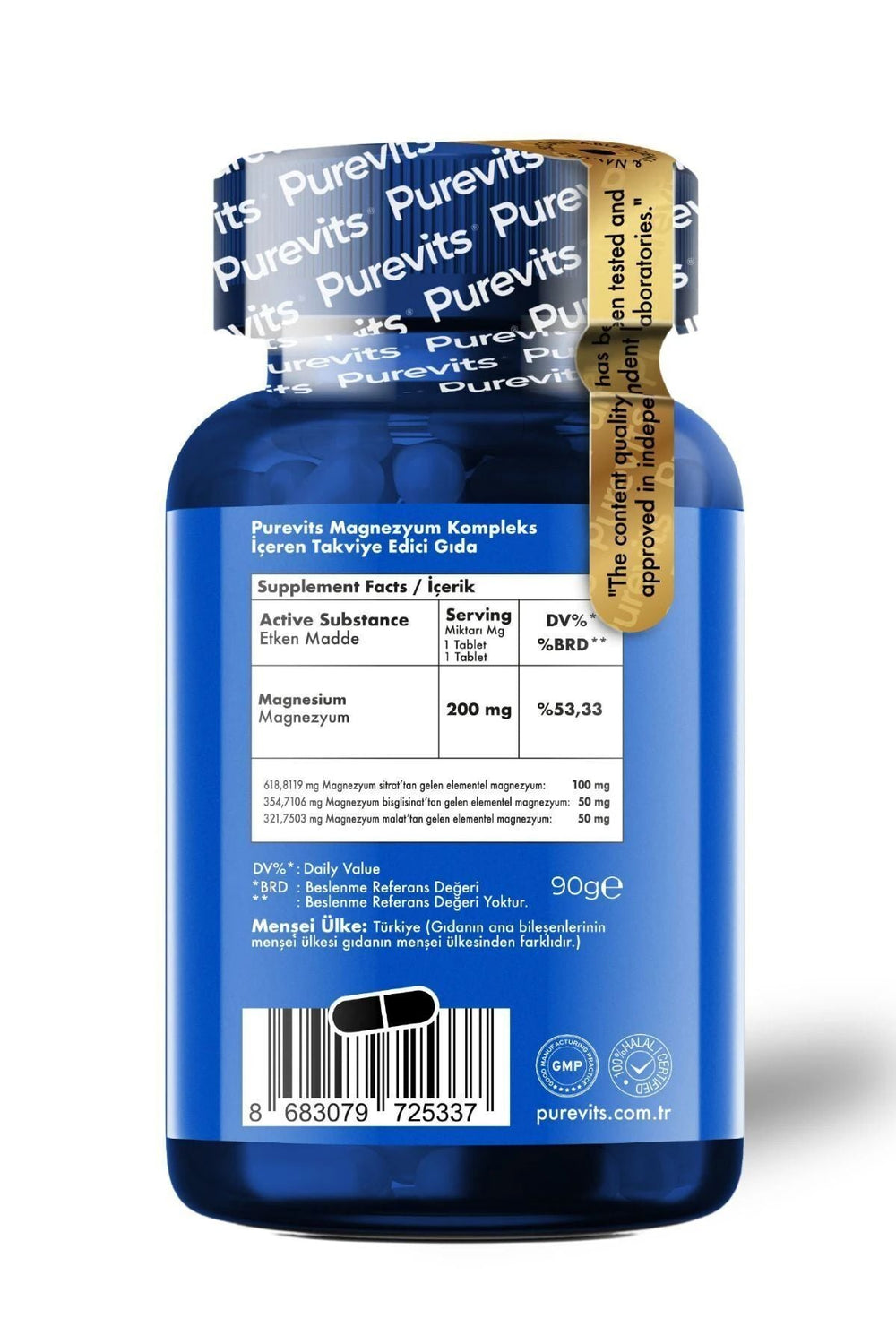 Purevits Magnezyum Complex 200 mg 60 Tablet