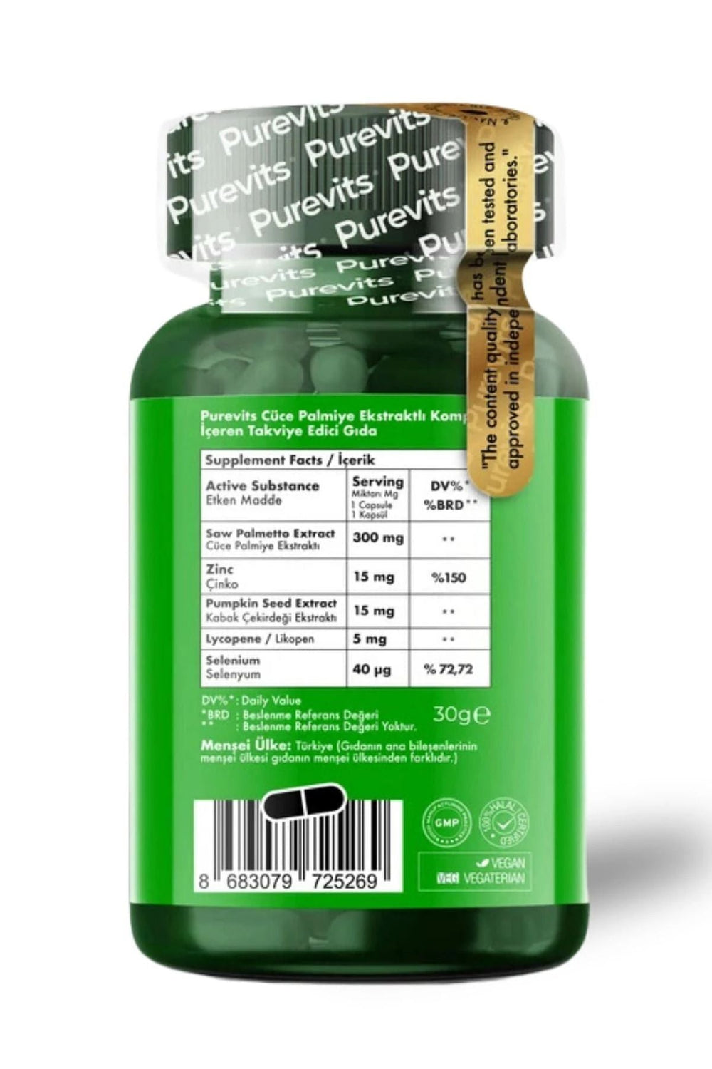 Purevits Saw Palmetto Complex 60 Kapsül