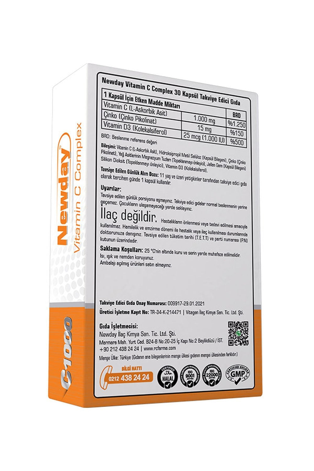 RC Farma Newday Vitamin C Complex 30 Kapsül