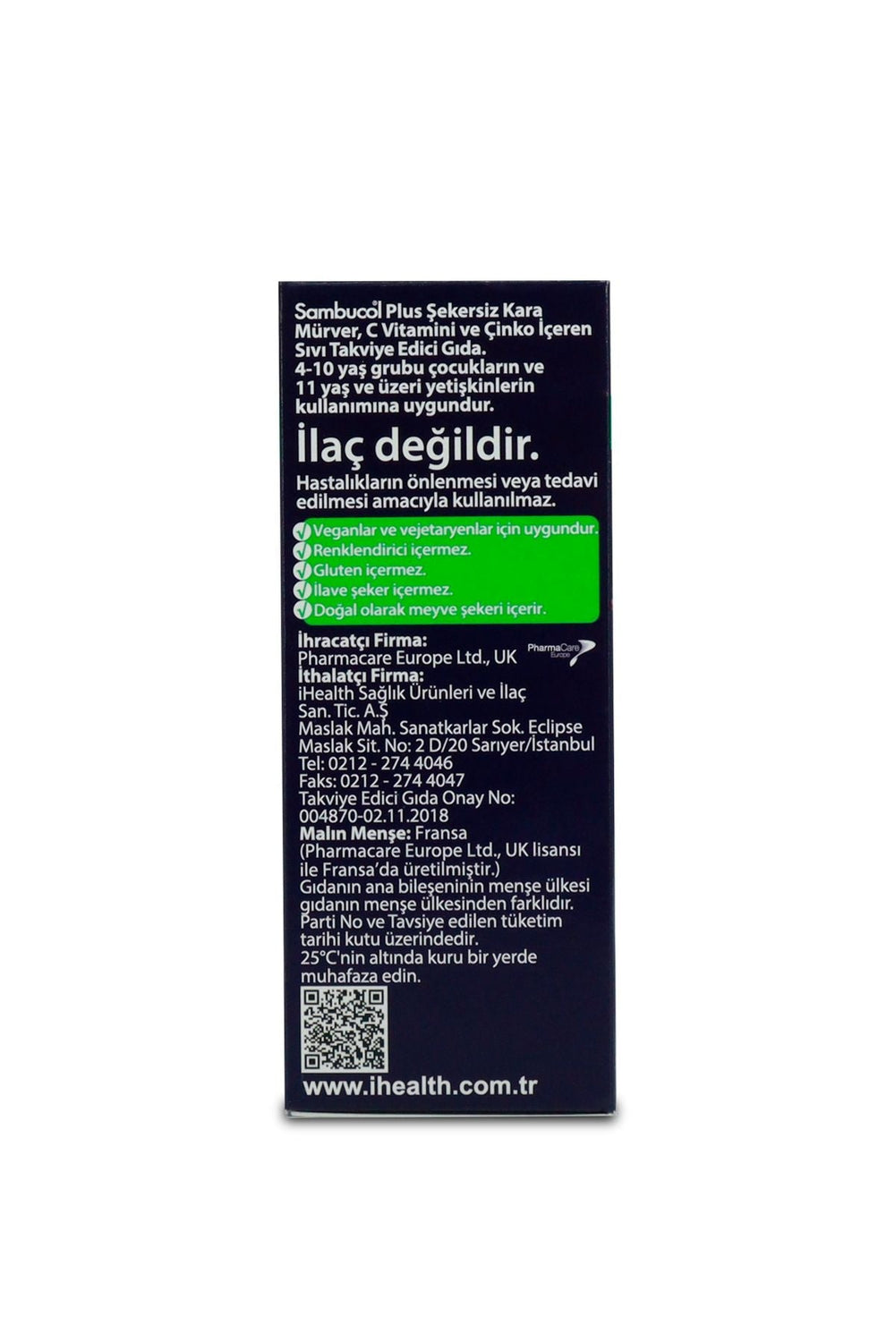 Sambucol Plus Şekersiz 120 ml