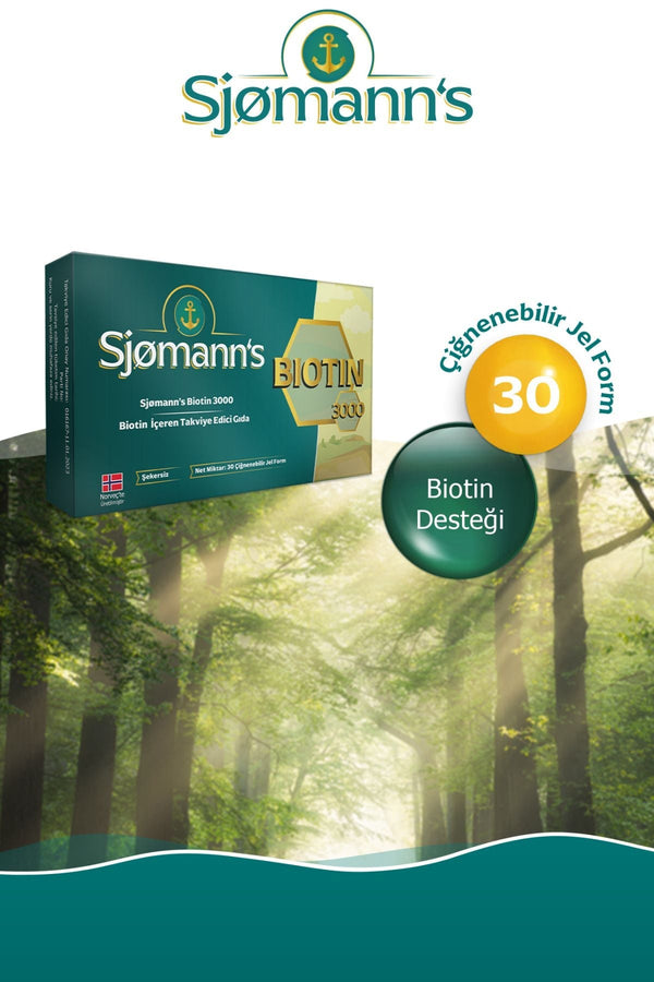 Sjømann's Biotin 3000 mcg 30 Çiğnenebilir Form
