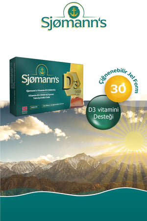 Sjømann's D3 1000 IU 30 Çiğnenebilir Form