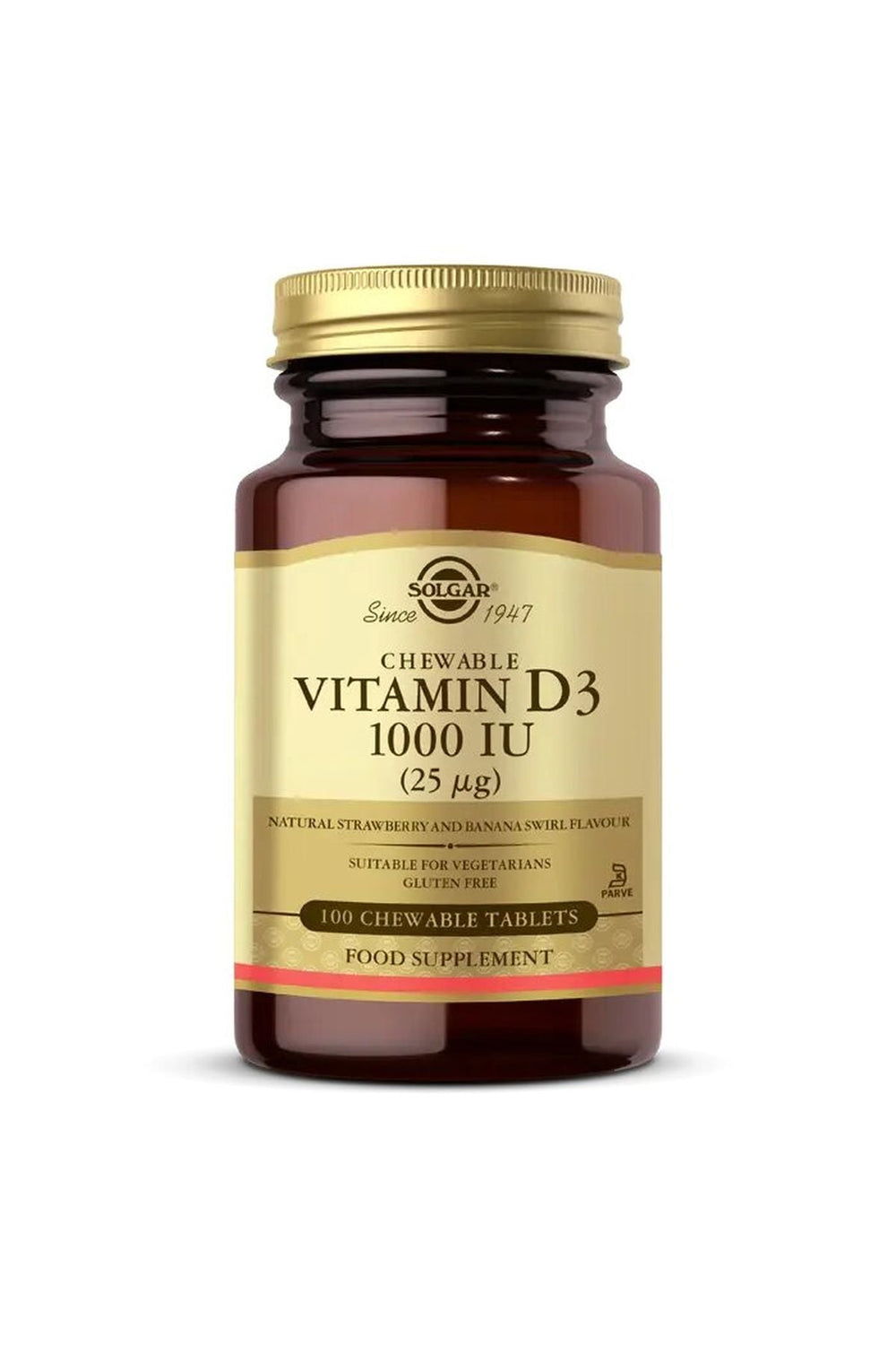 Solgar Vitamin D3 (Chewable) 1000 IU 100 Çiğnenebilir Form