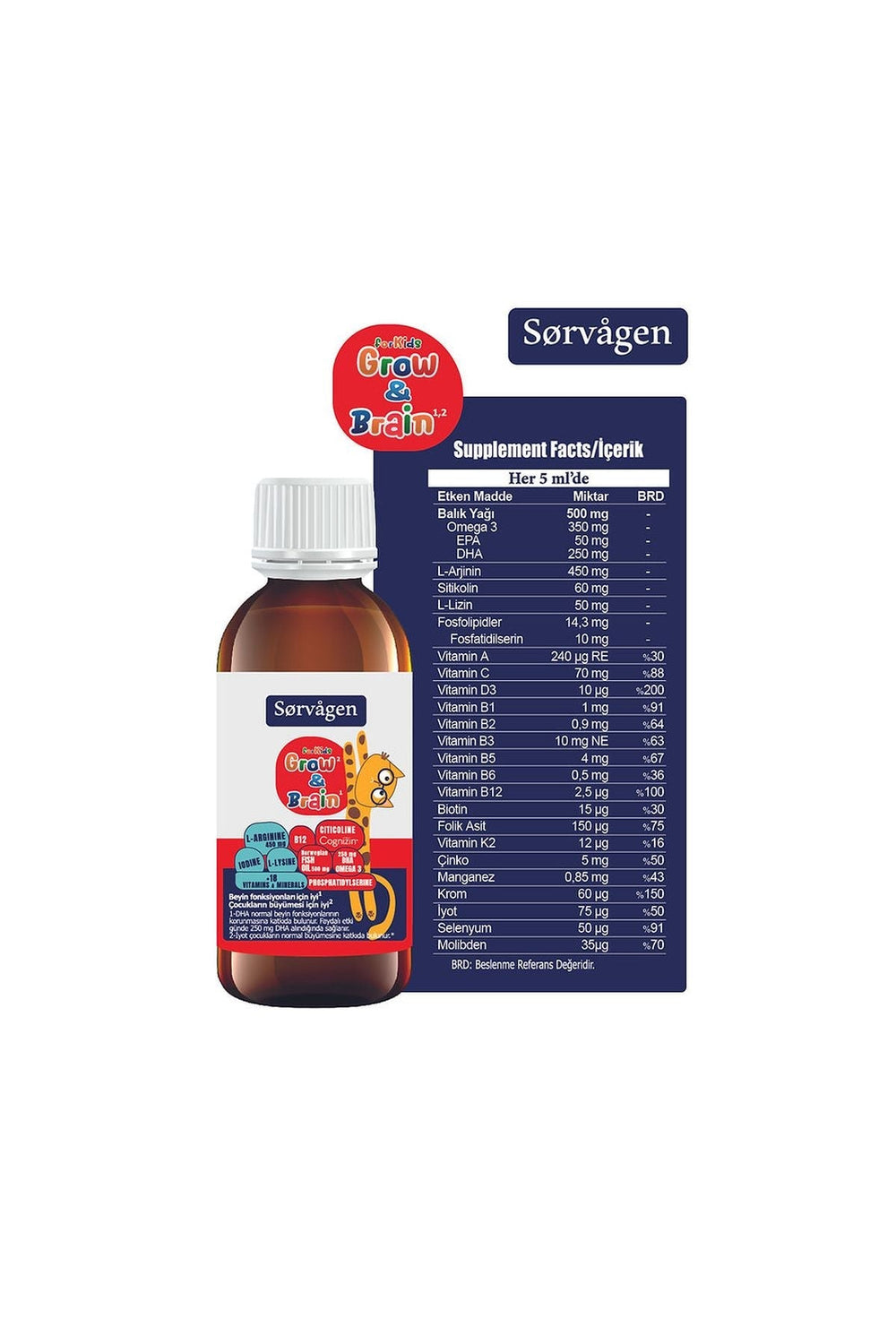 Sorvagen Grow & Brain For Kids 150 ml
