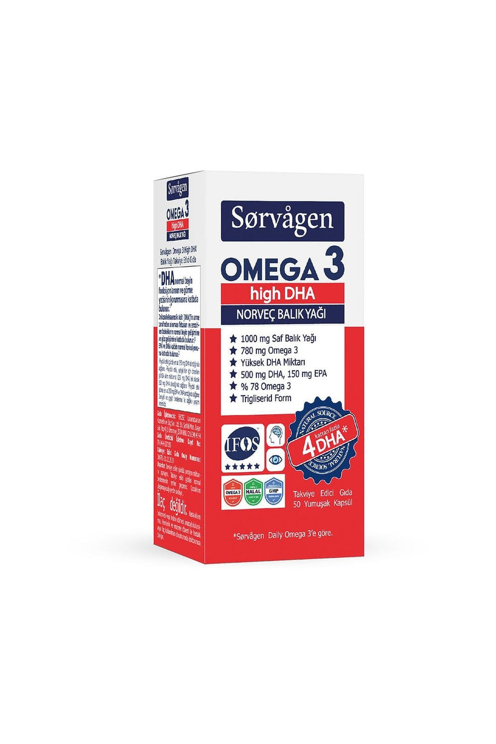 Sorvagen Omega-3 High DHA 50 Kapsül
