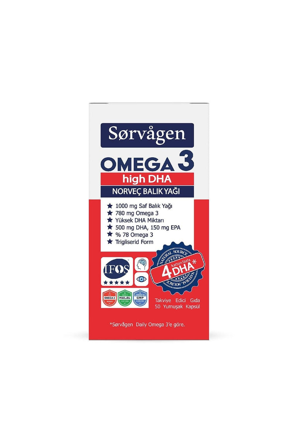 Sorvagen Omega-3 High DHA 50 Kapsül