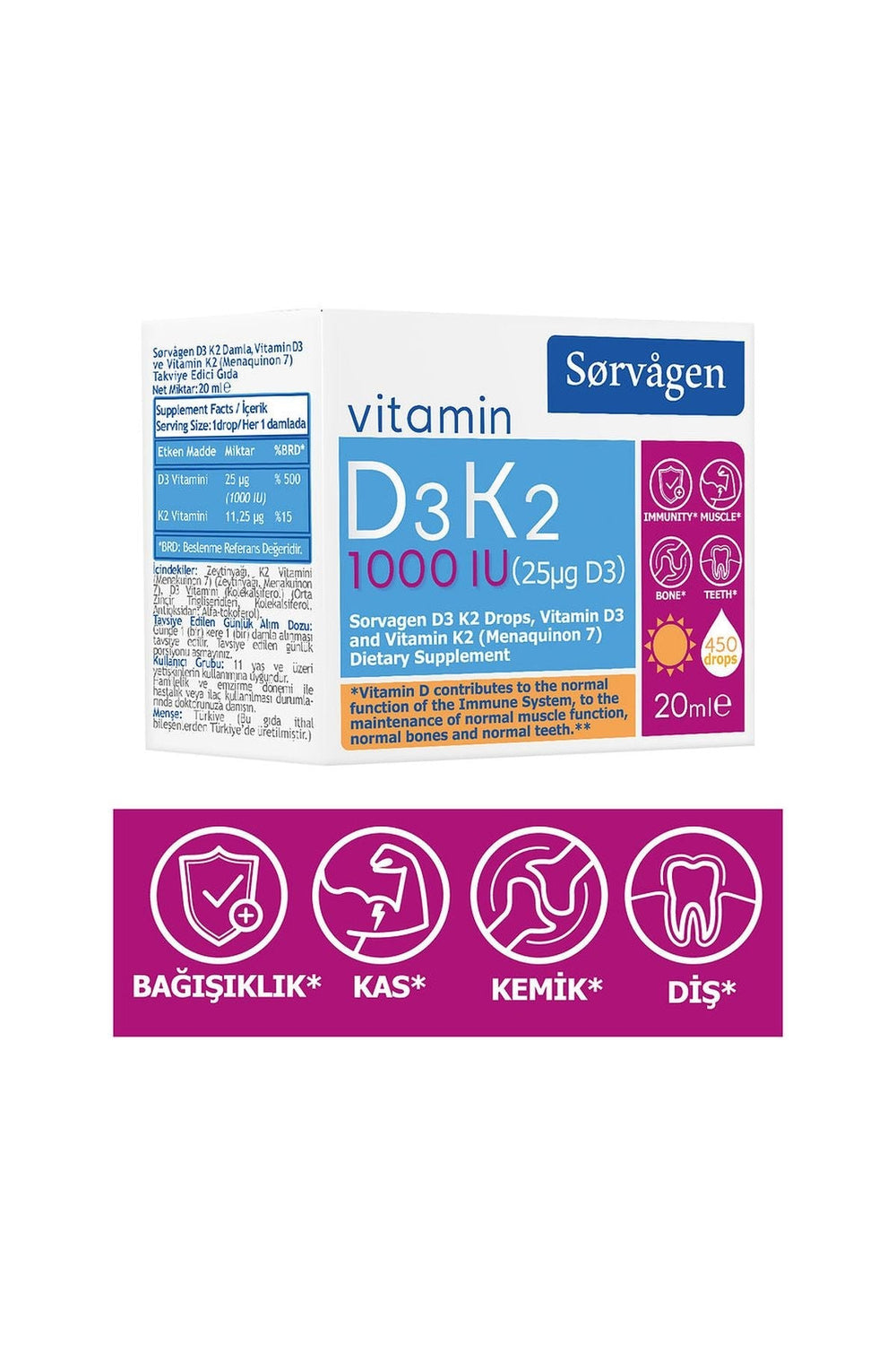 Sorvagen Vitamin D3 & K2 20 ml