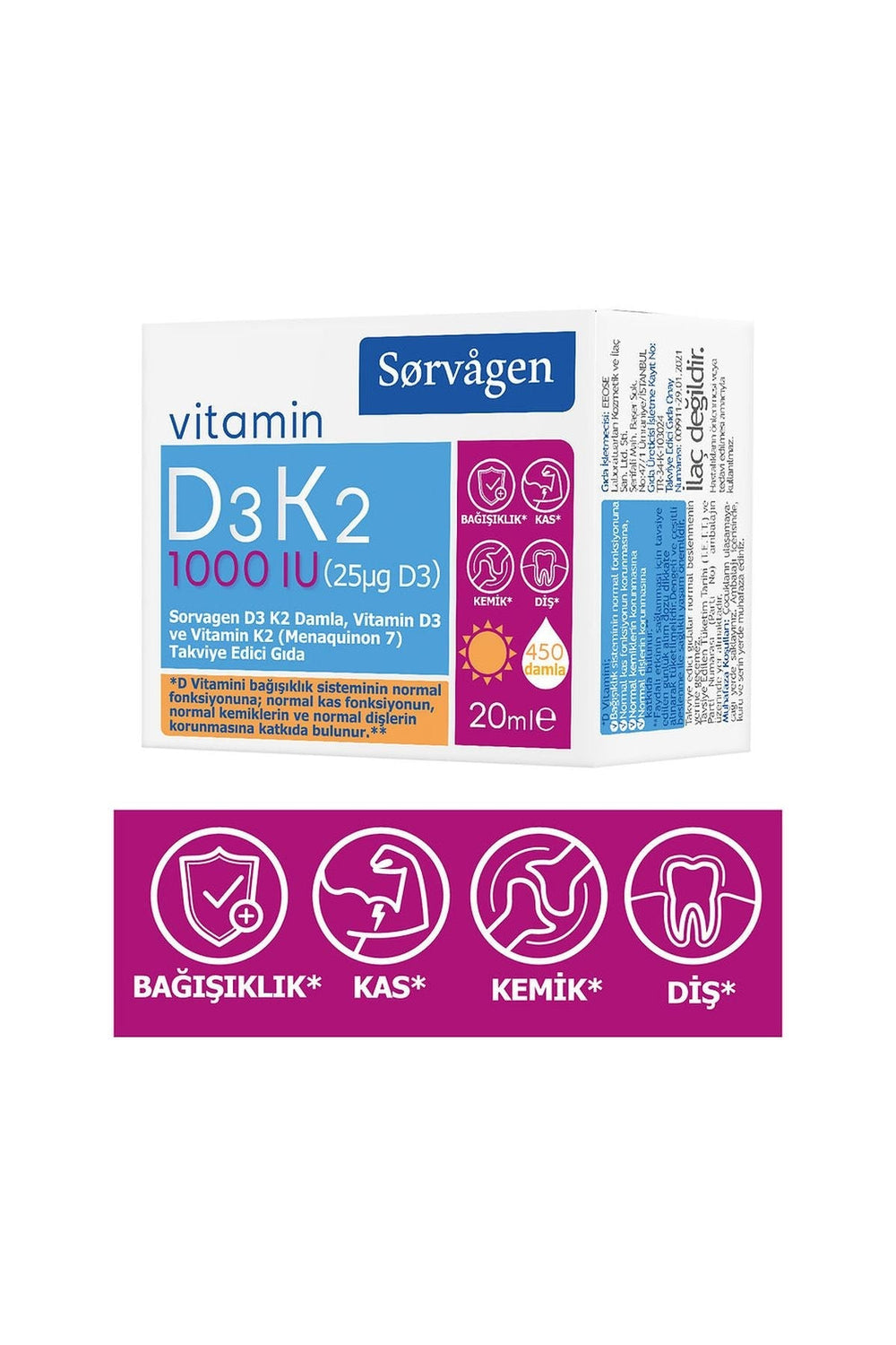 Sorvagen Vitamin D3 & K2 20 ml