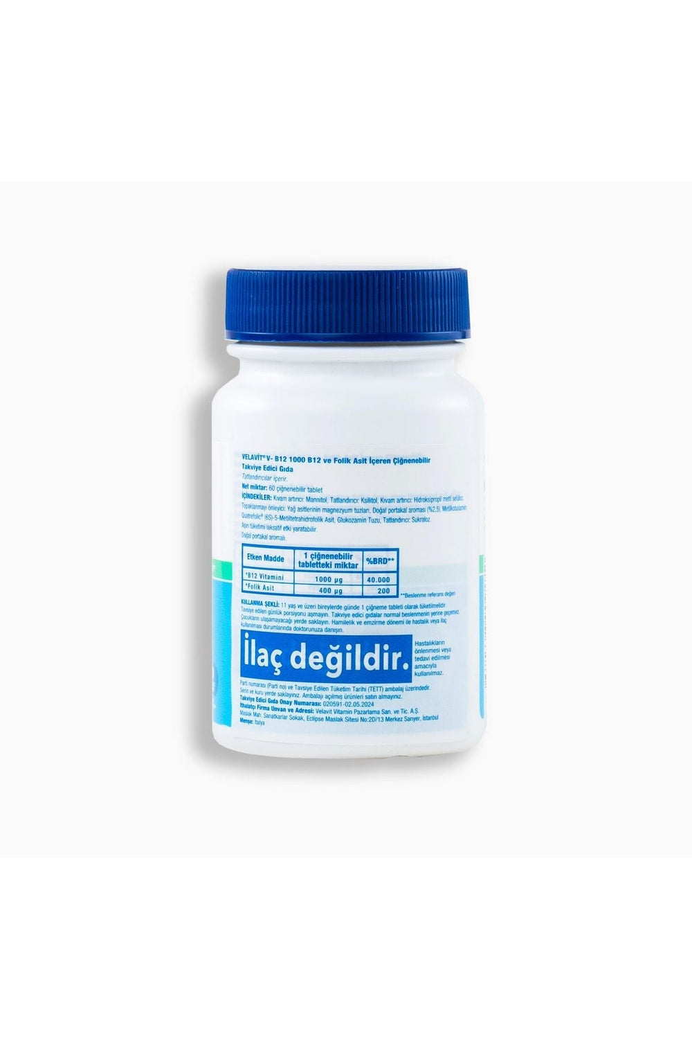 Velavit V-B12 1000 mcg 60 Çiğneme Tableti