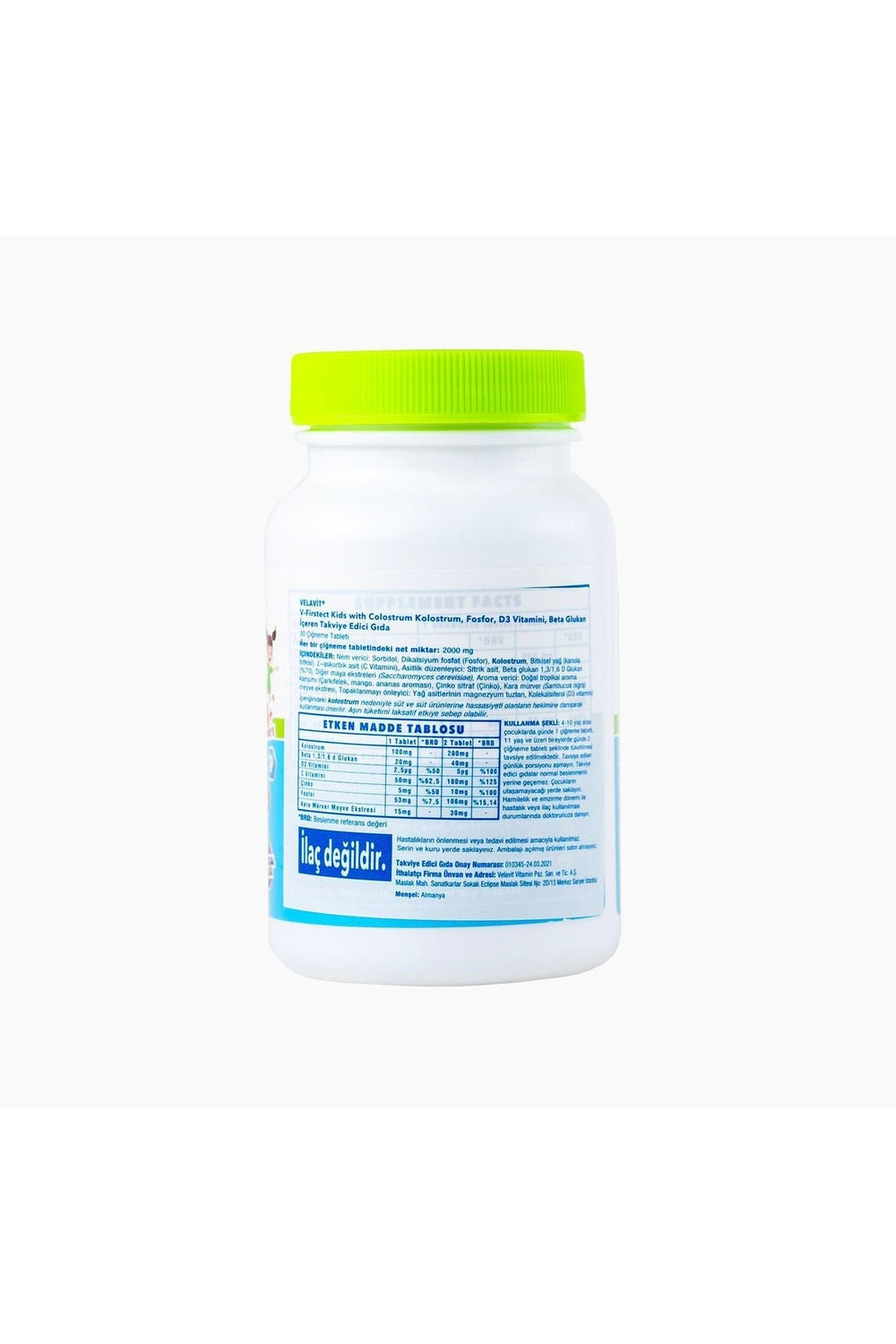 Velavit V-Firstect Kids with Colostrum 30 Çiğneme Tableti