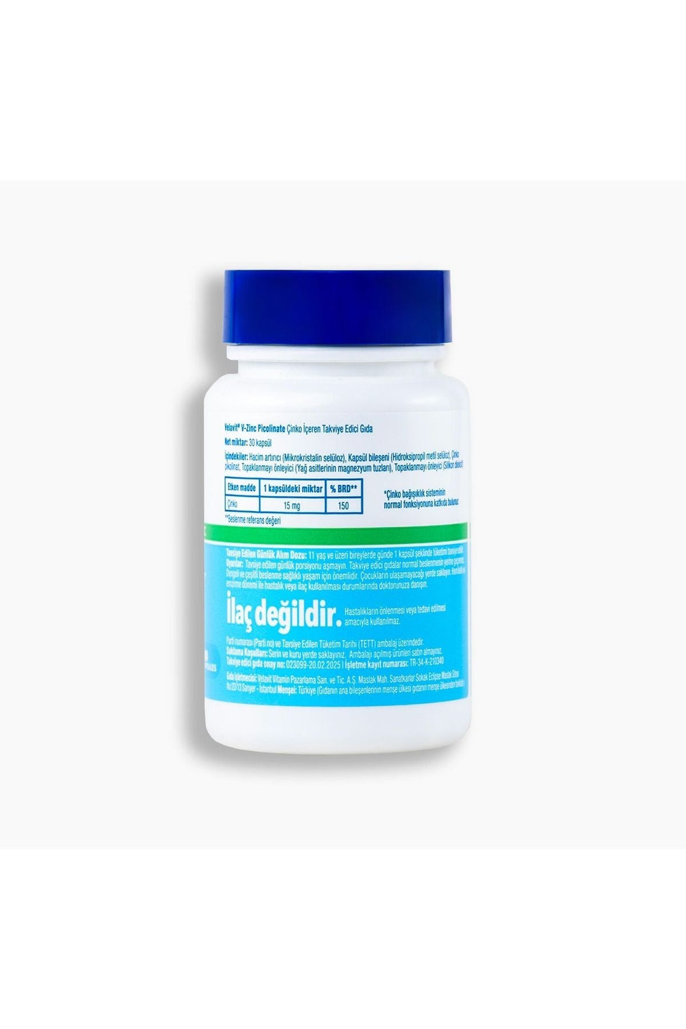 Velavit V-Zinc Picolinate 15 mg 30 Kapsül