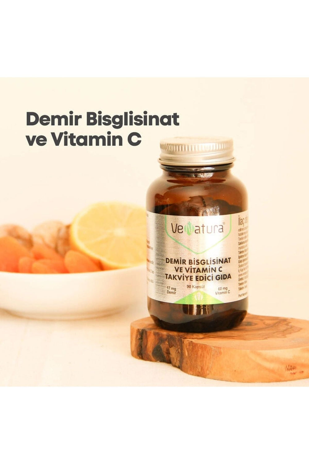 Venatura Demir Bisglisinat ve Vitamin C 90 Kapsül