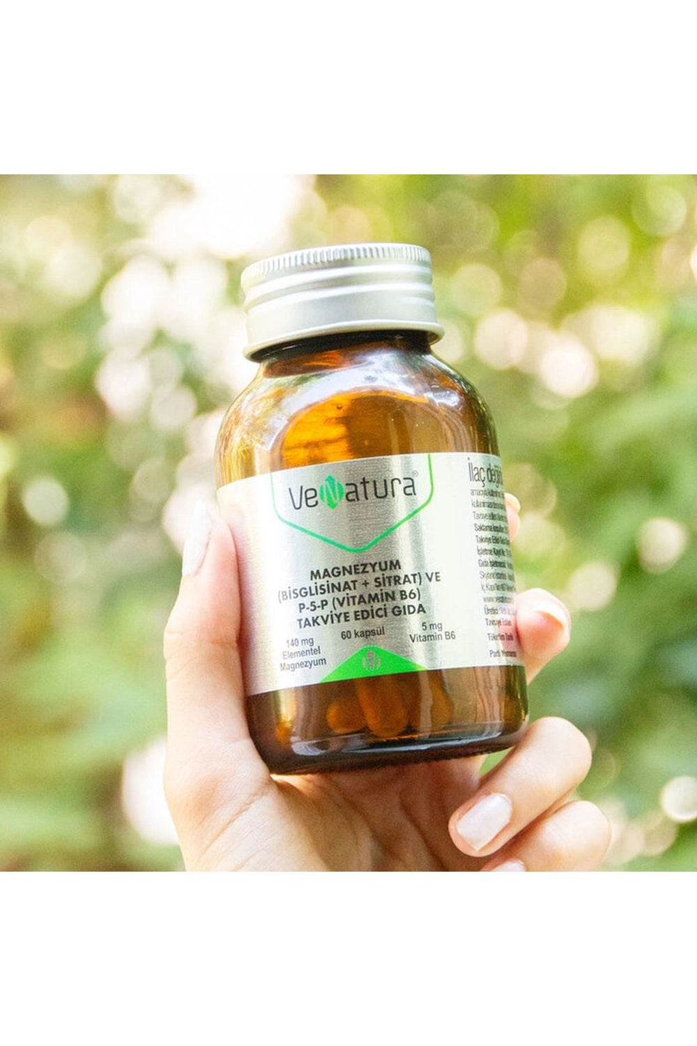 Venatura Magnezyum (Bisglisinat + Sitrat) ve P5P (Vitamin B6) 60 Kapsül