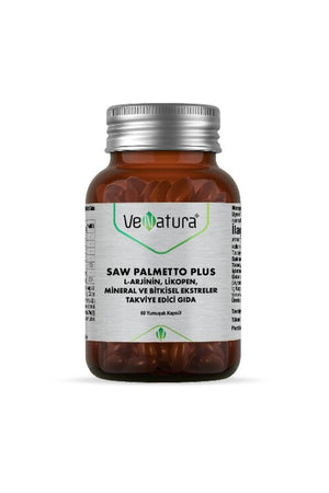 Venatura Saw Palmetto Plus L-Arjinin, Likopen, Mineral ve Bitkisel Ekstreler 60 Kapsül