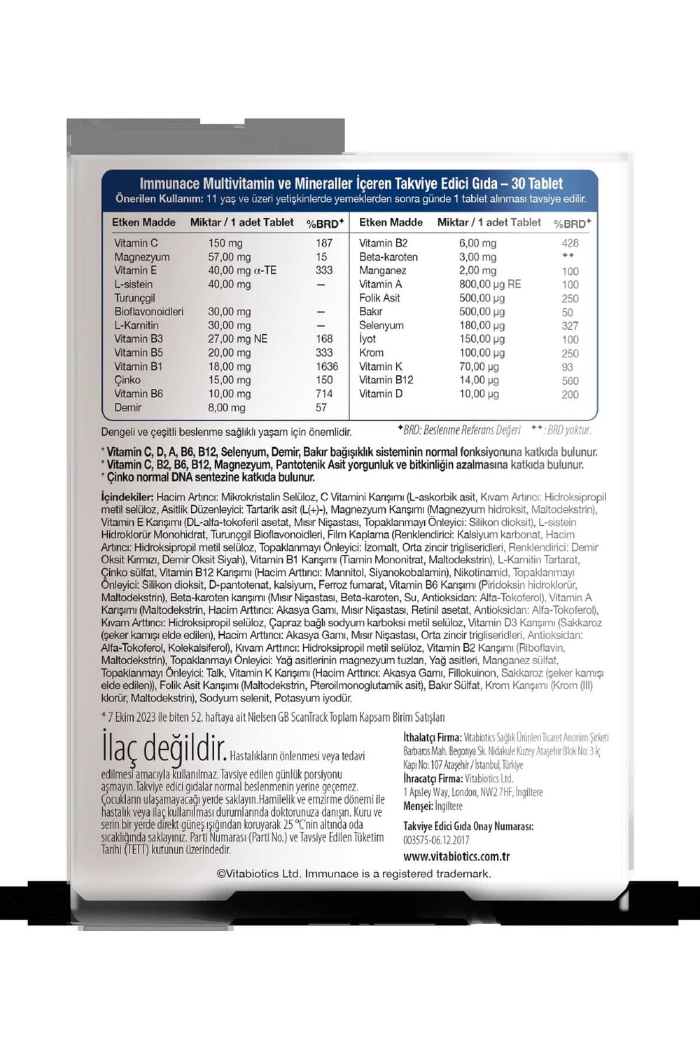 Vitabiotics Immunace 30 Tablet