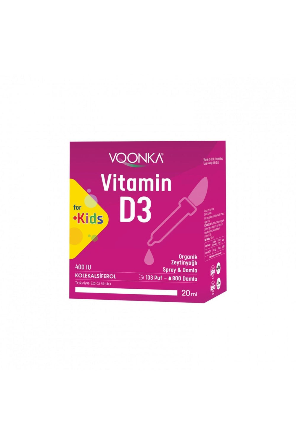 Voonka Vitamin D3 For Kids 400 IU 20 ml