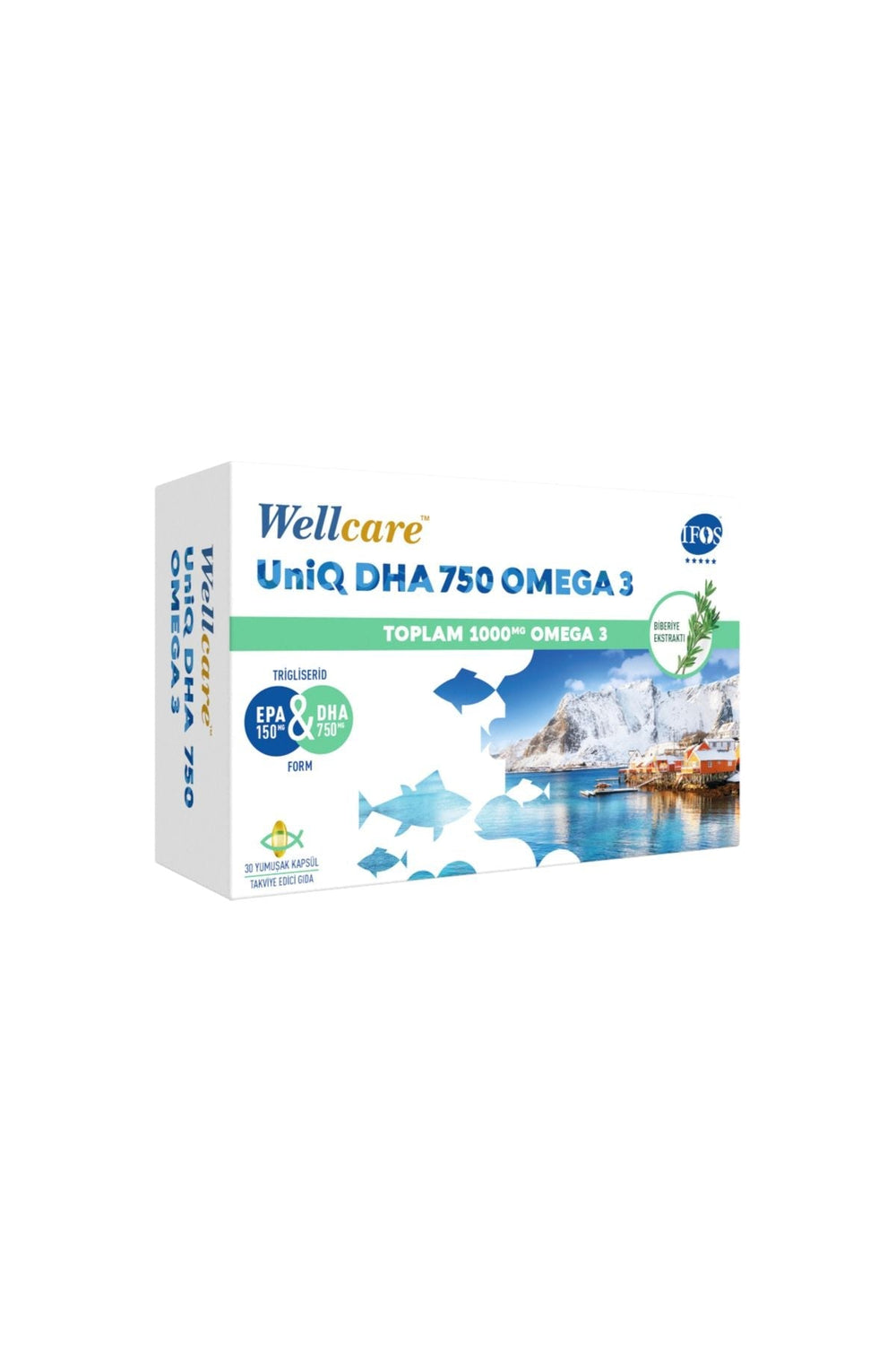 Wellcare UniQ DHA 750 Omega-3 Balık Yağı 30 Kapsül